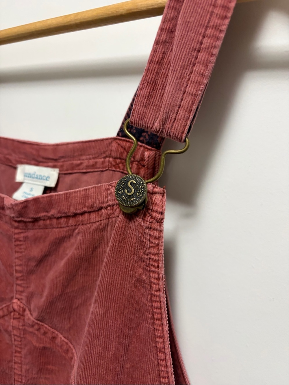 Sundance Artist Paradise Corduroy Straight Overalls Pink Women’s Size Small - Picture 5 of 7